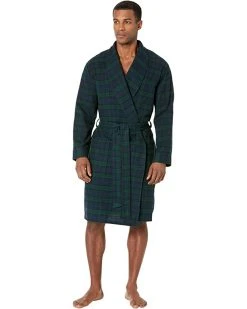 L.L.Bean Sleepwear Scotch Plaid Flannel Robe Regular