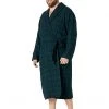 L.L.Bean Sleepwear Scotch Plaid Flannel Robe Sherpa Lined Tall
