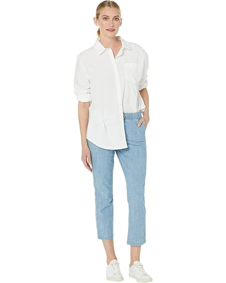 L.L.Bean Lakewashed Chino Pull-On Chambray Pants Ankle - Image 4