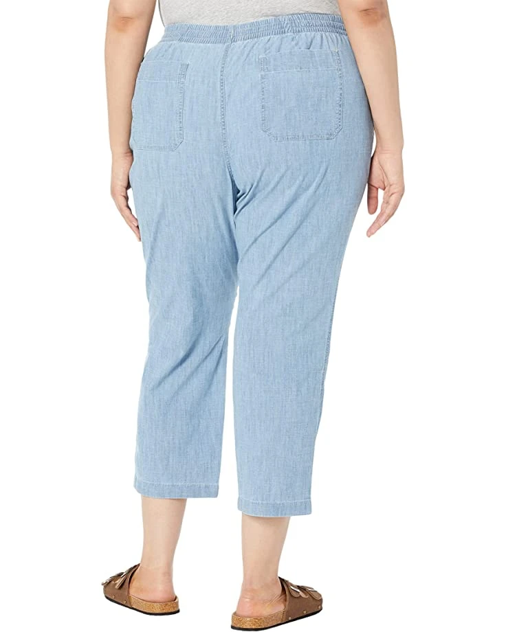 L.L.Bean Plus Size Lakewashed Chino Pull-On Chambray Pants Ankle - Image 2