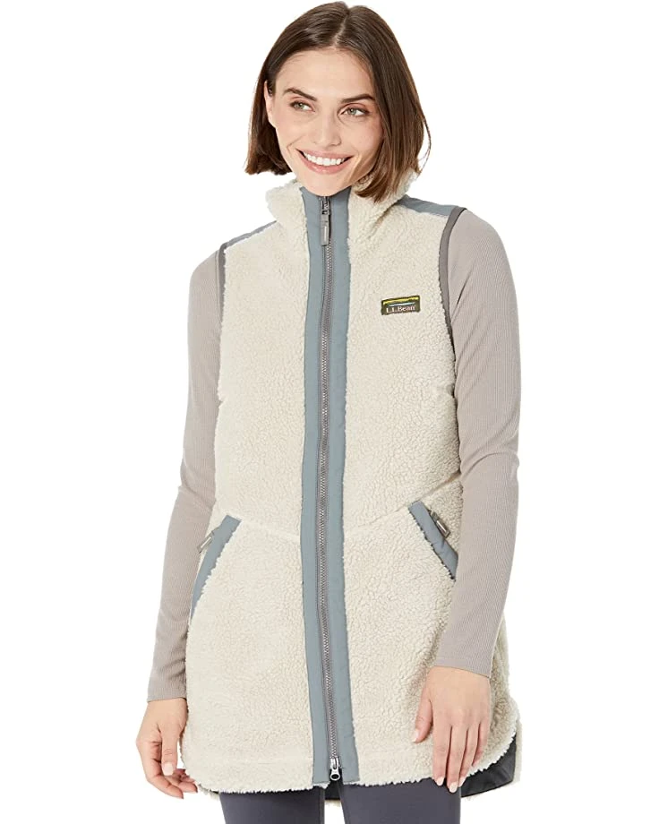 L.L.Bean Coats & Outerwear Petite Bean's Sherpa Fleece Long Vest