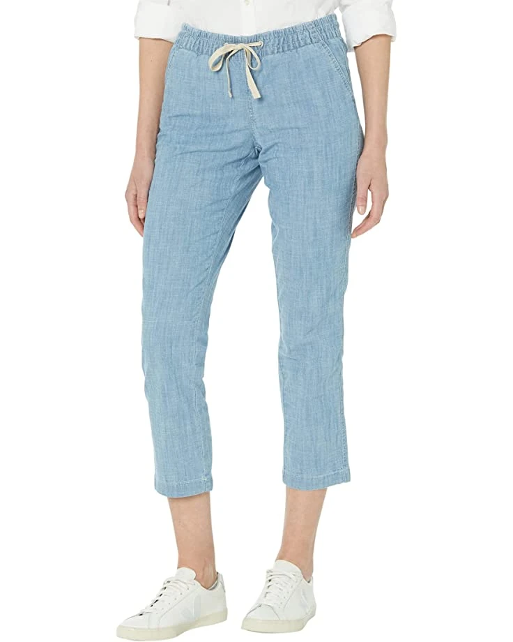L.L.Bean Lakewashed Chino Pull-On Chambray Pants Ankle