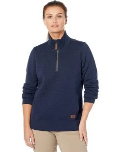 L.L.Bean Hoodies & Sweatshirts Petite Quilted Sweatshirt 1/4 Zip Pullover Long Sleeve