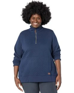 L.L.Bean Hoodies & Sweatshirts Plus Size Quilted Sweatshirt 1/4 Zip Pullover Long Sleeve