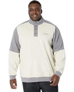 L.L.Bean Hoodies & Sweatshirts 1912 Sweatshirt Button Mock Color-Block - Tall