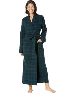 L.L.Bean Sleepwear Scotch Plaid Flannel Robe Unlined Plaid