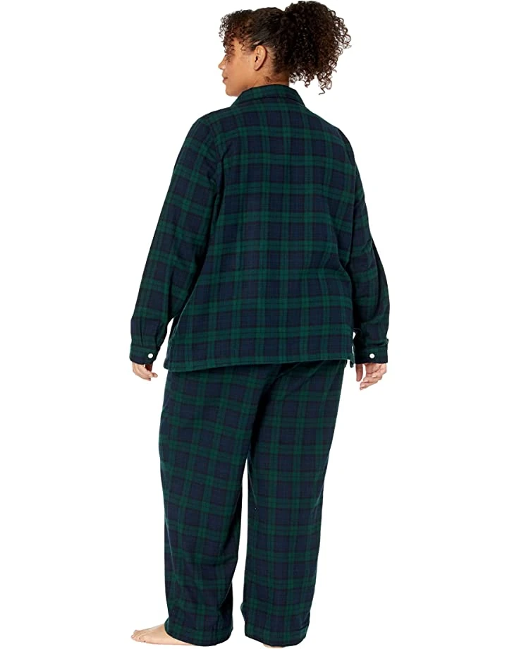 L.L.Bean Sleepwear Plus Size Scotch Plaid Flannel Pajamas Plaid - Image 3