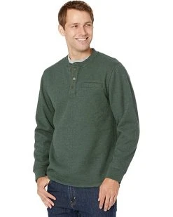 L.L.Bean Shirts & Tops Katahdin Iron Works Bonded Waffle Fleece Henley Slightly Fitted Regular