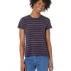 L.L.Bean Shirts & Tops Petite Soft Stretch Supima Tee Crew Neck Striped Short Sleeve