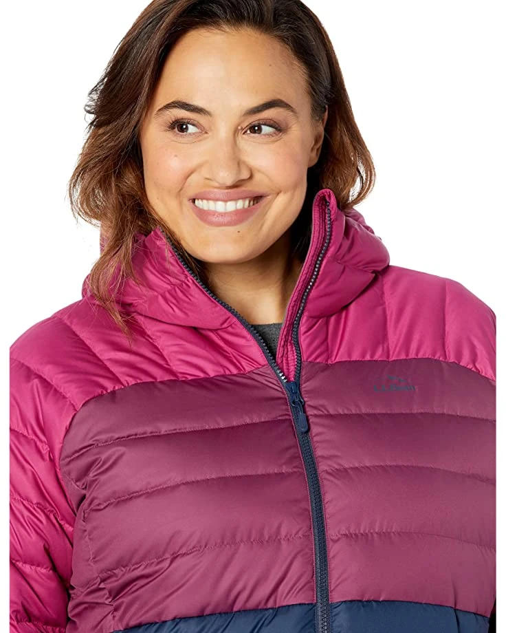 L.L.Bean Coats & Outerwear Plus Size Down Hooded Jacket Color-Block - Image 3
