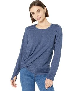 L.L.Bean Shirts & Tops Petite VentureSoft Twist Front Top Long Sleeve
