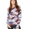 L.L.Bean Shirts & Tops Midweight Base Layer Crew Long Sleeve Print