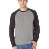 L.L.Bean Shirts & Tops Washed Cotton Double-Knit Crew Neck Long Sleeve Slightly Color-Block Regular