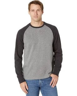 L.L.Bean Shirts & Tops Washed Cotton Double-Knit Crew Neck Long Sleeve Slightly Color-Block Regular