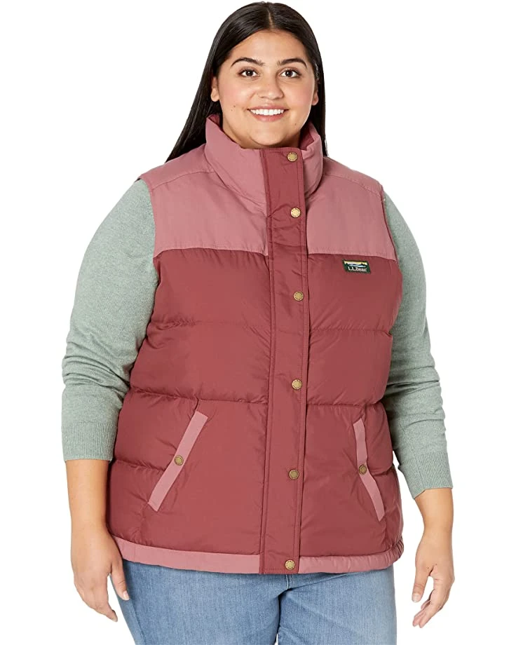 L.L.Bean Coats & Outerwear Plus Size Mountain Classic Down Vest Color-Block
