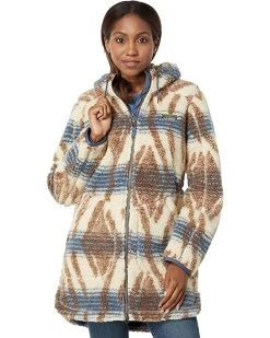 L.L.Bean Coats & Outerwear Mountain Pile Fleece Coat Stripe