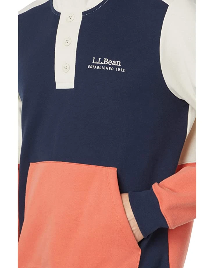 L.L.Bean Hoodies & Sweatshirts 1912 Sweatshirt Button Mock Color-Block - Image 3