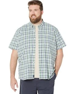 L.L.Bean Shirts & Tops Comfort Stretch Chambray Shirt Short Sleeve Traditional Fit Plaid