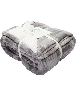 L.L.Bean Bedding Wicked Plush Sherpa Throw Plaid Large