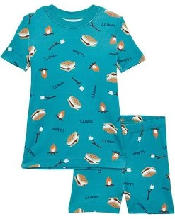 L.L.Bean Sleepwear Organic Cotton Fitted Short Sleeve Pajamas (Little Kids)
