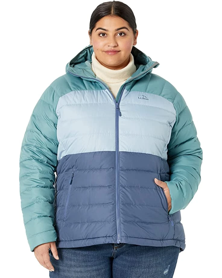 L.L.Bean Coats & Outerwear Plus Size Down Hooded Jacket Color-Block - Image 5