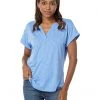 L.L.Bean Shirts & Tops Streamside Tee Split-Neck Short Sleeve