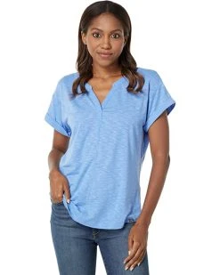 L.L.Bean Shirts & Tops Streamside Tee Split-Neck Short Sleeve