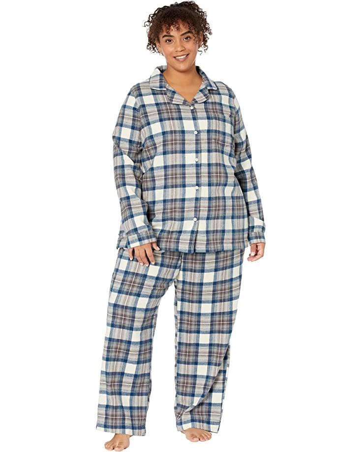 L.L.Bean Sleepwear Plus Size Scotch Plaid Flannel Pajamas Plaid - Image 7