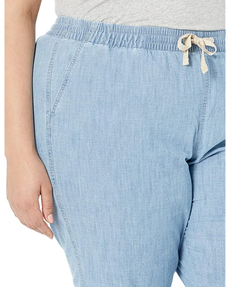 L.L.Bean Plus Size Lakewashed Chino Pull-On Chambray Pants Ankle - Image 3