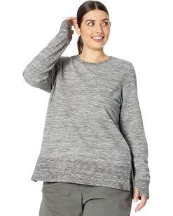 L.L.Bean Hoodies & Sweatshirts Plus Size Bean's Cozy Split Hem Sweatshirt Marled