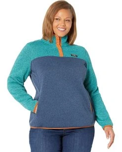 L.L.Bean Coats & Outerwear Plus Size Sweater Fleece Pullover Color-Block